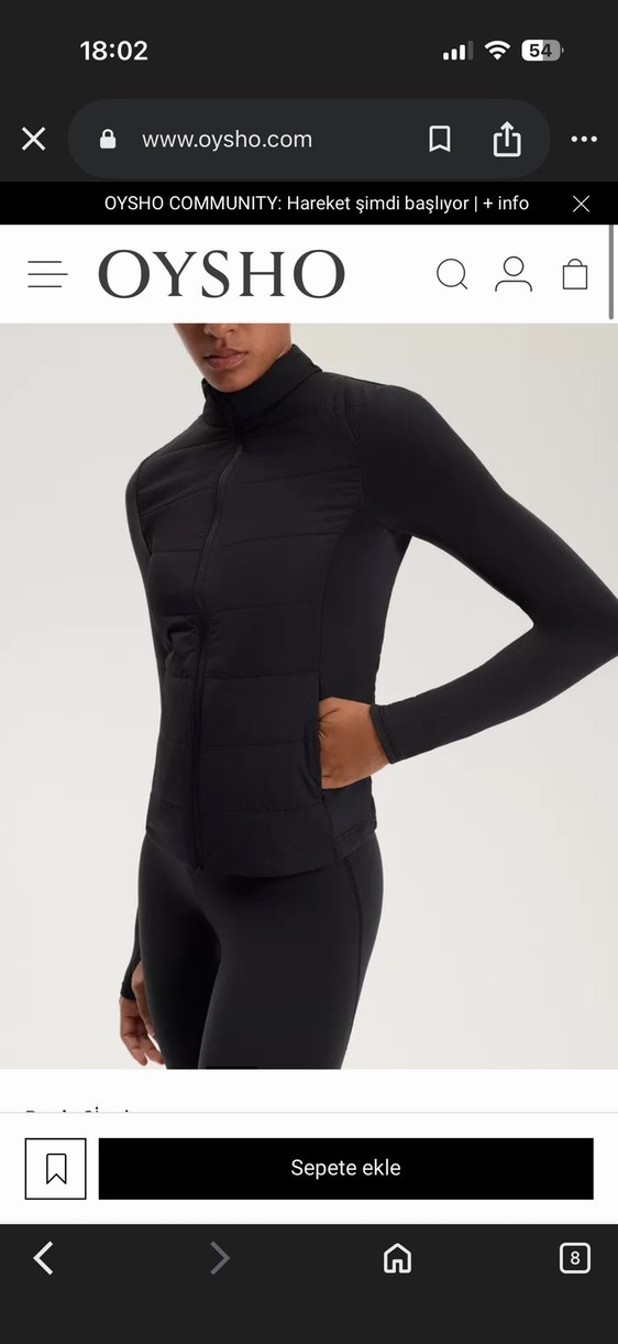 Oysho Siyah Yüksek Yakalı Uzun Kollu Spor Üst - Görsel 3