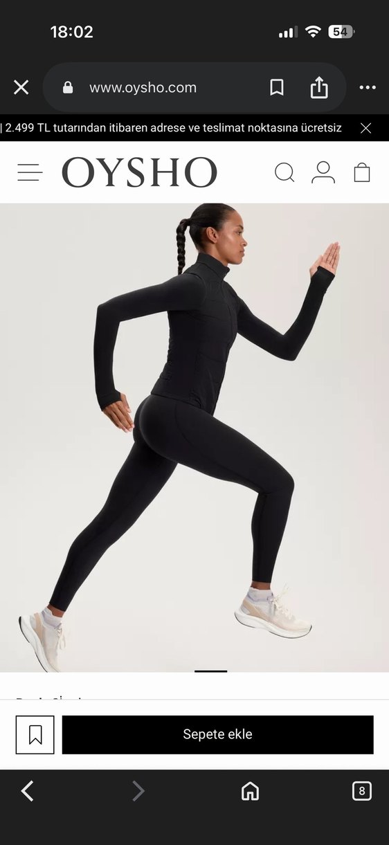 Oysho Siyah Yüksek Yakalı Uzun Kollu Spor Üst - Görsel 4