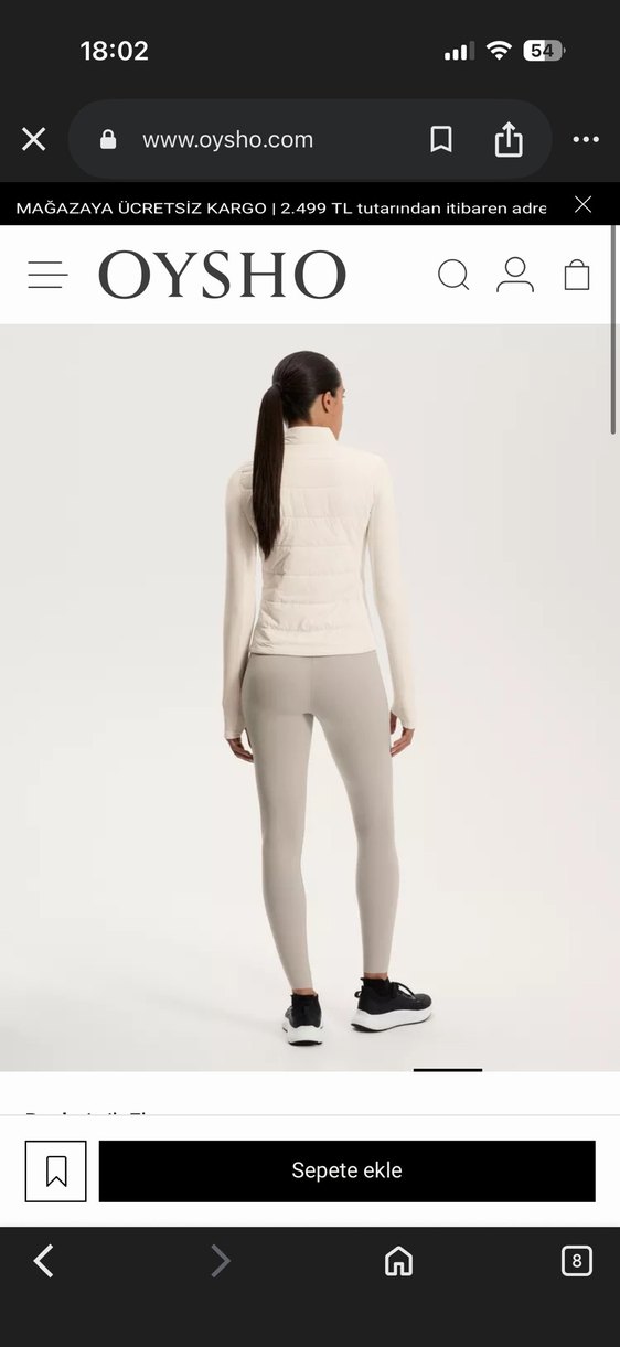 Oysho Beyaz Yüksek Yakalı Kadın Spor Ceket - Görsel 3