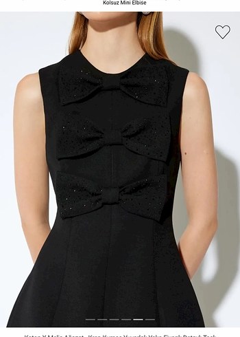 Kolsuz Siyah Mini Elbise - Görsel 4