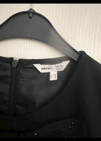 Kolsuz Siyah Mini Elbise - Görsel 6