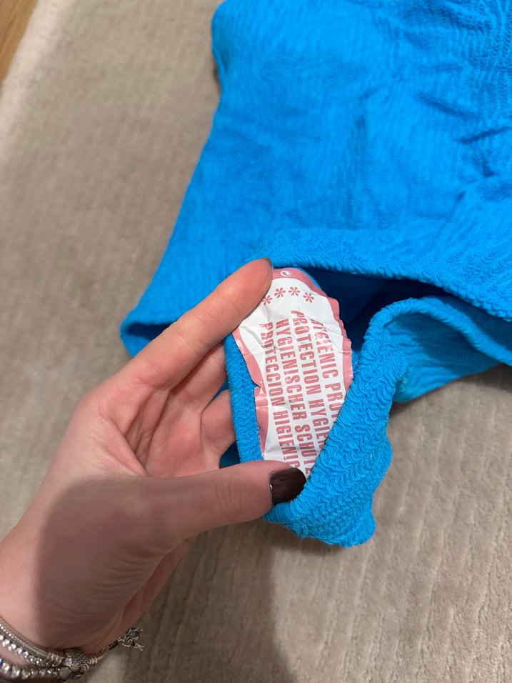 Mavi İnce Askılı Kadın Mayo - Görsel 2