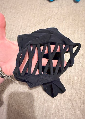 Siyah Strappy Kadın Bikini Altı - Görsel 4