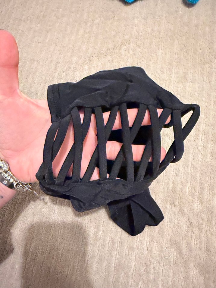 Siyah Strappy Kadın Bikini Altı - Görsel 4