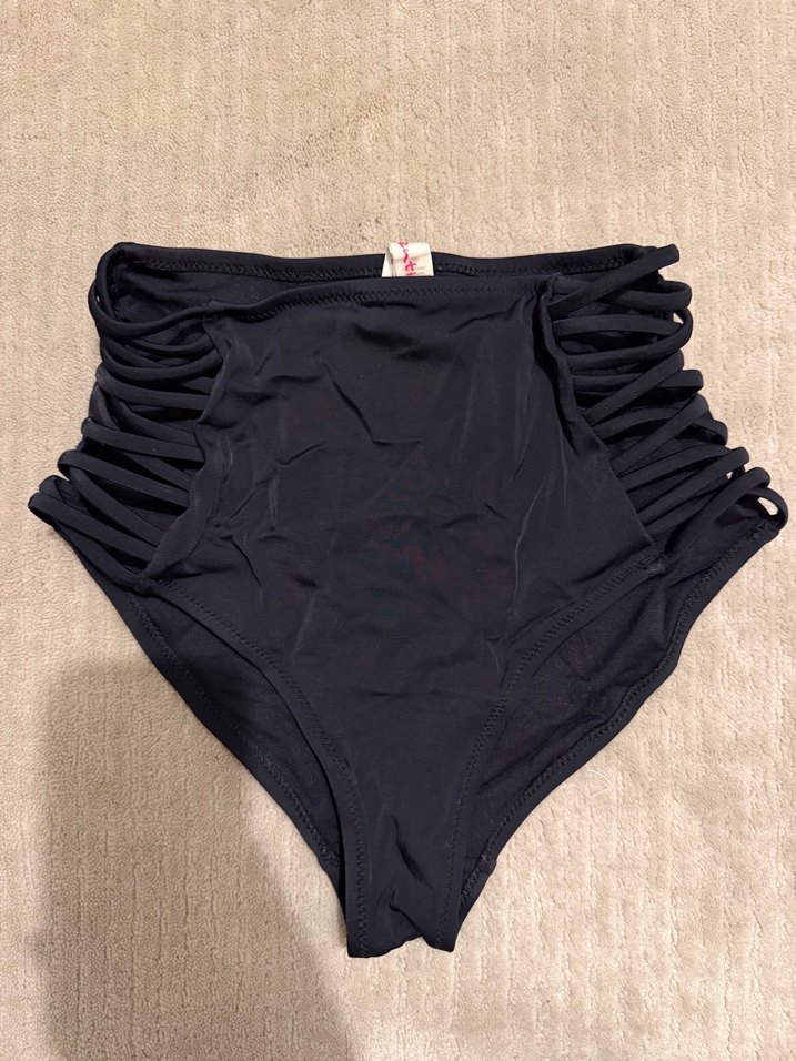 Siyah Strappy Kadın Bikini Altı - Görsel 2