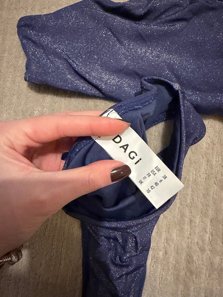 Fırfırlı Koyu Mavi Mini Bikini - Görsel 2