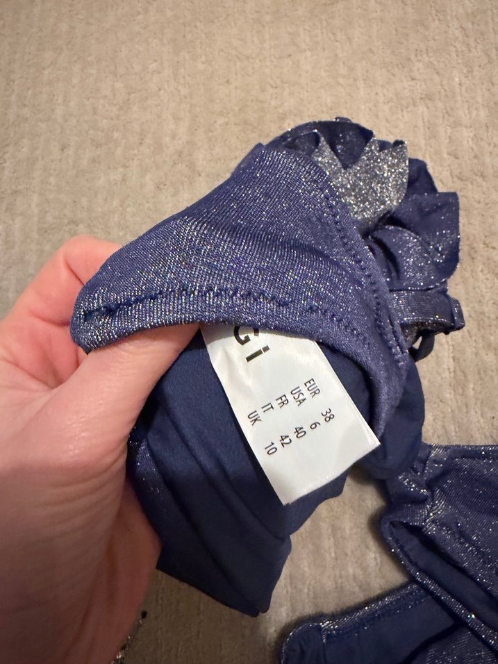 Fırfırlı Koyu Mavi Mini Bikini - Görsel 3