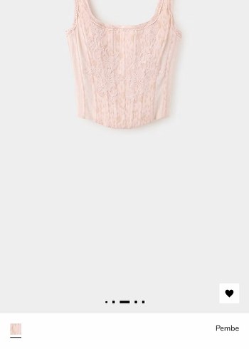 Mango Pembe Dantelli Korse Top