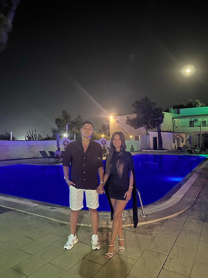 Kahverengi Askılı Mini Denim Elbise - Görsel 3