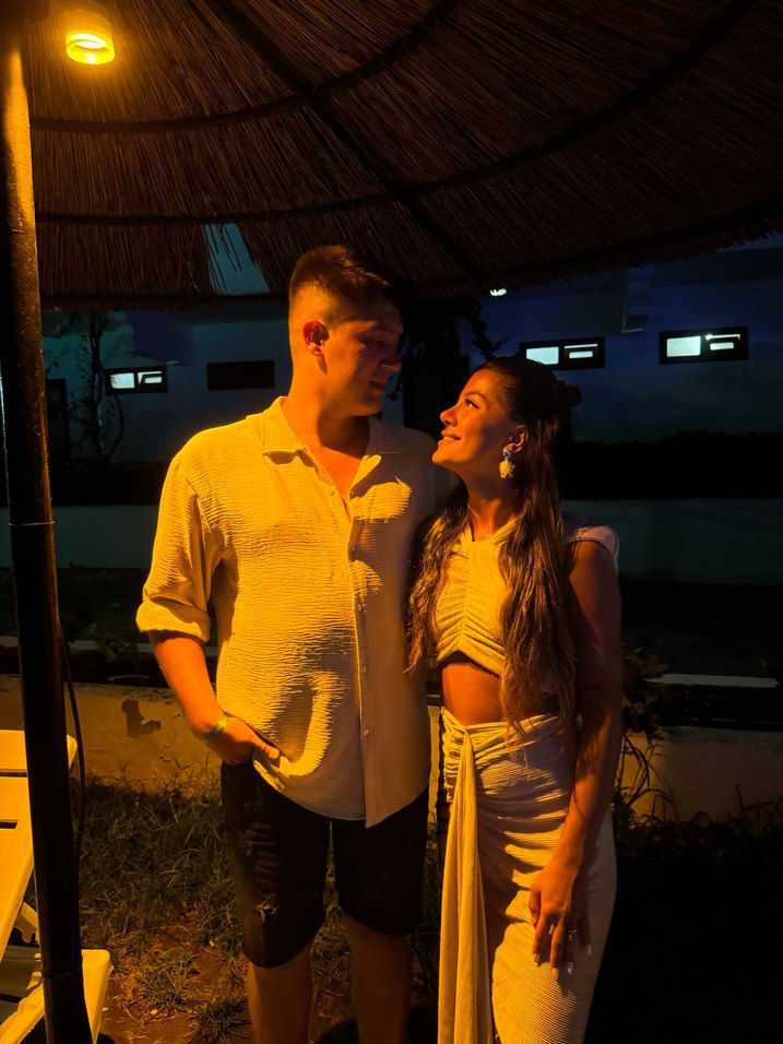 Bej Askılı Drapeli Straplez Crop Top - Görsel 4