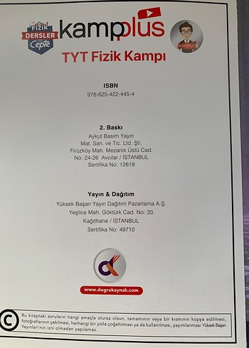  TYT Fizik, Kimya, Biyoloji Kitapları