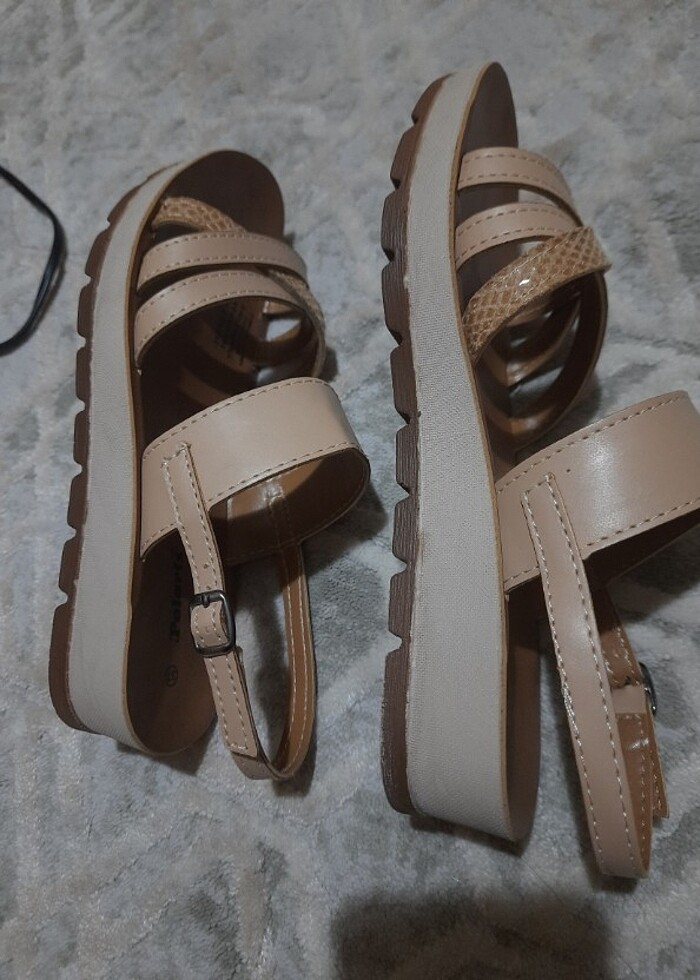 Polaris Krem Kahve Sandalet - Görsel 3