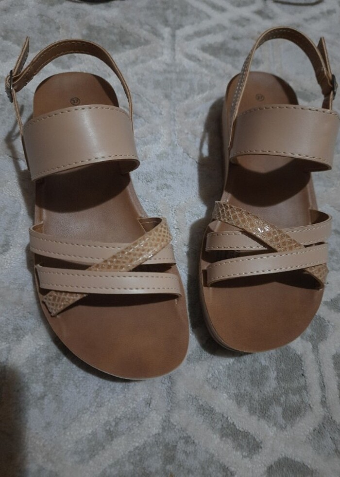 Polaris Krem Kahve Sandalet - Görsel 4