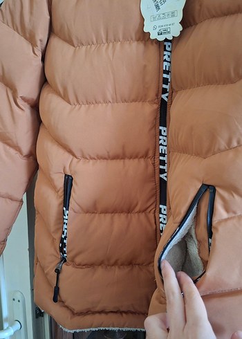 Kahverengi Fermuarlı Kadın Kışlık Mont - Görsel 4