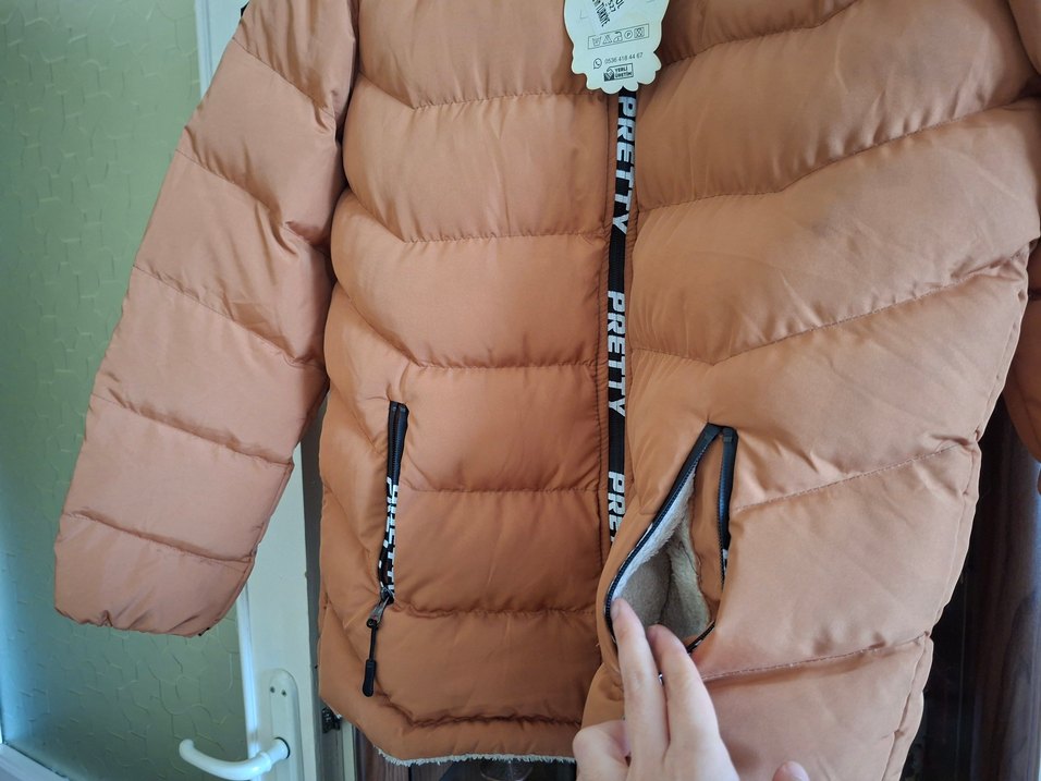 Kahverengi Fermuarlı Kadın Kışlık Mont - Görsel 4