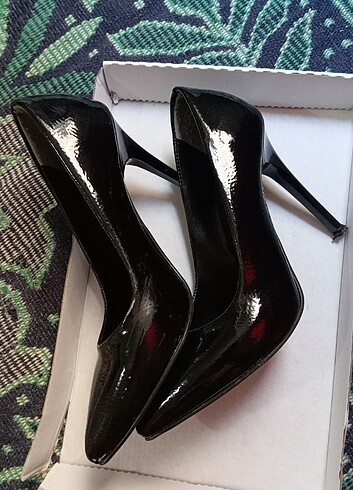 36 Beden Siyah stiletto uzun topuklu ayakkabı