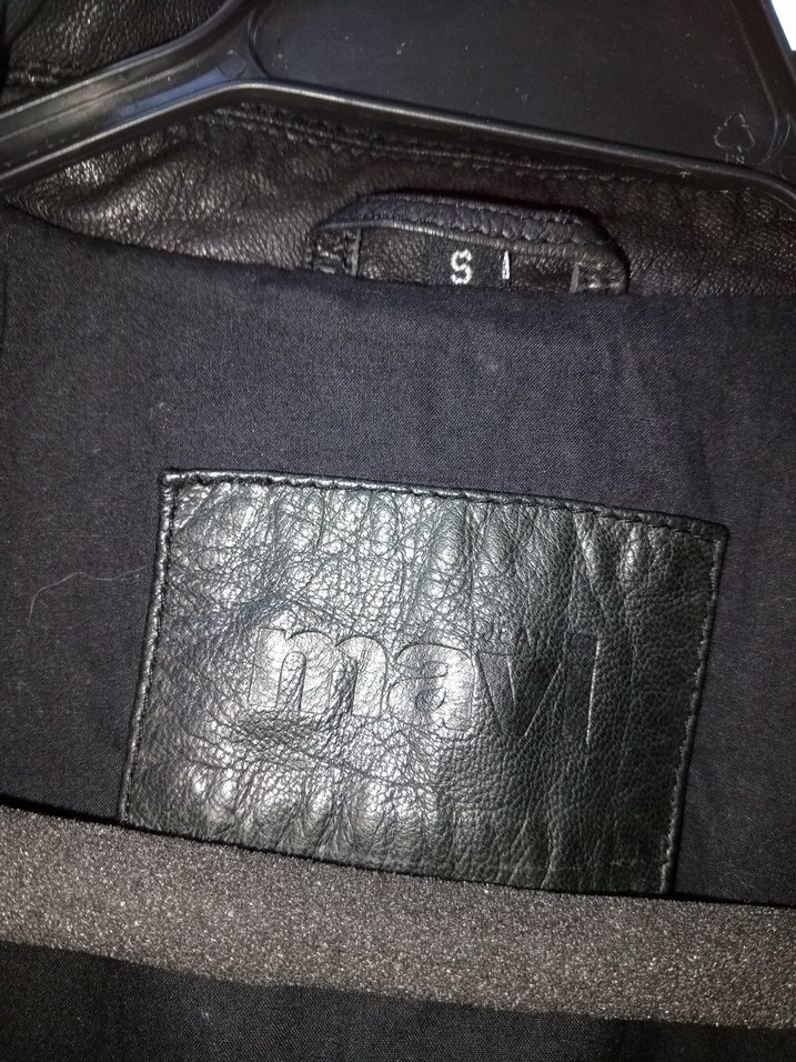 Düğmeli Siyah Deri Kadın Ceket - Görsel 2