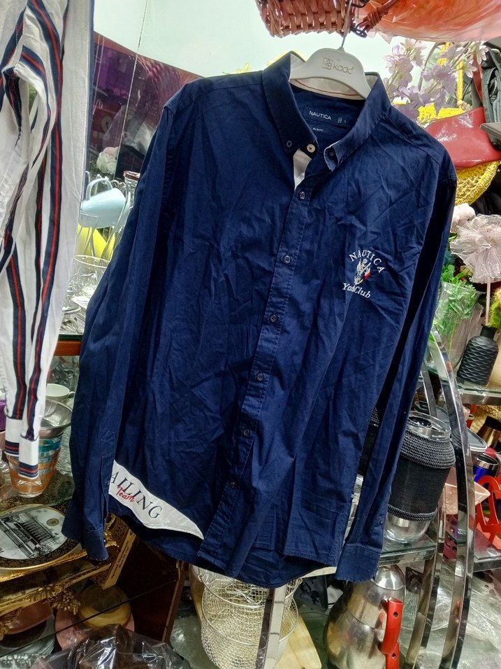 Nautica Lacivert Slim Fit uzun Kollu Gömlek - Görsel 2