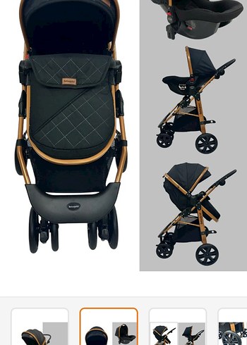 Siyah Bebek Arabası ve Oto Koltuğu Seti - Görsel 2