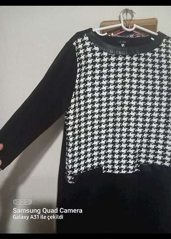 Siyah Midi Kadın Tunik Kemerli - Görsel 2