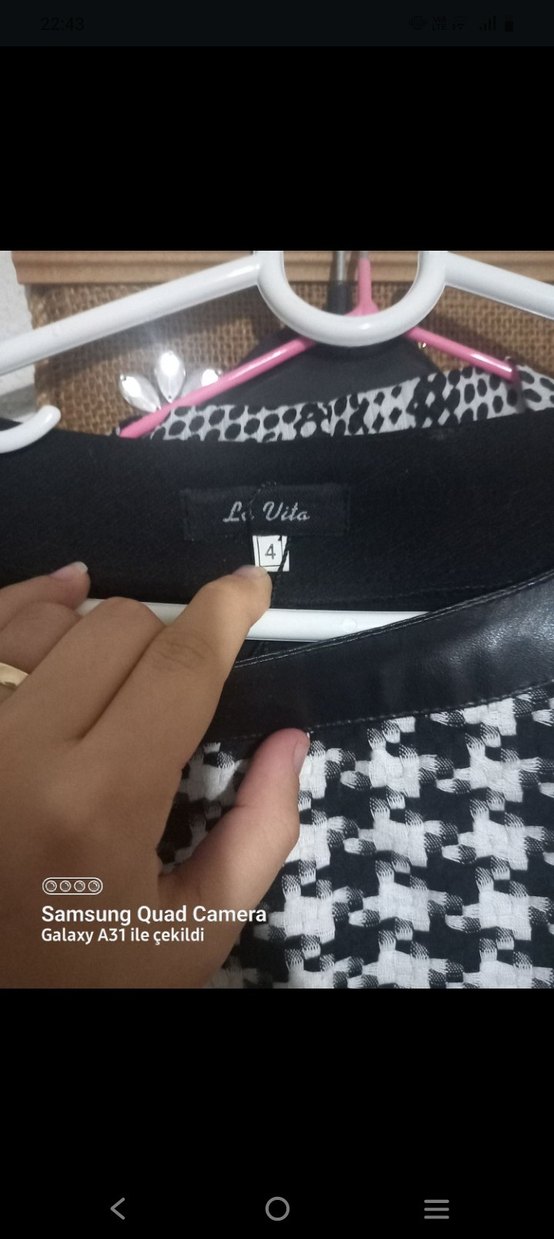 Siyah Midi Kadın Tunik Kemerli - Görsel 5