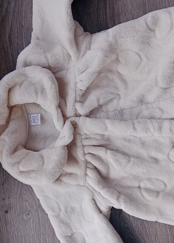 Kız Çocuk Beyaz Kürklü Polar Mont - Görsel 2