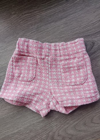 Kız Çocuk Pembe Örgü Şort - Görsel 2