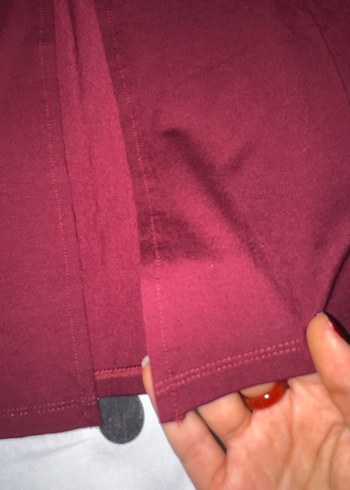 Stradivarius Etiketli Bordo Uzun Etek - Görsel 10