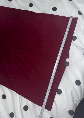 Stradivarius Etiketli Bordo Uzun Etek - Görsel 15