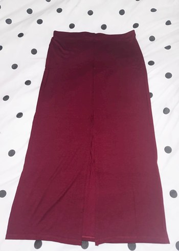 Stradivarius Etiketli Bordo Uzun Etek - Görsel 9