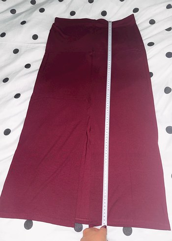 Stradivarius Etiketli Bordo Uzun Etek - Görsel 13