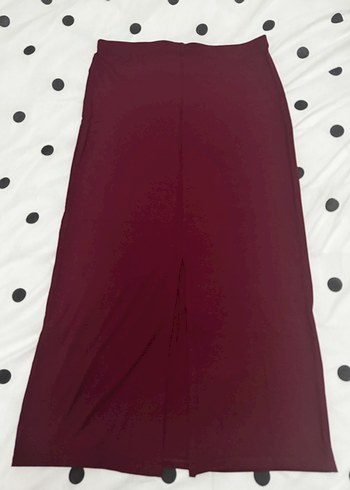 Stradivarius Etiketli Bordo Uzun Etek - Görsel 6