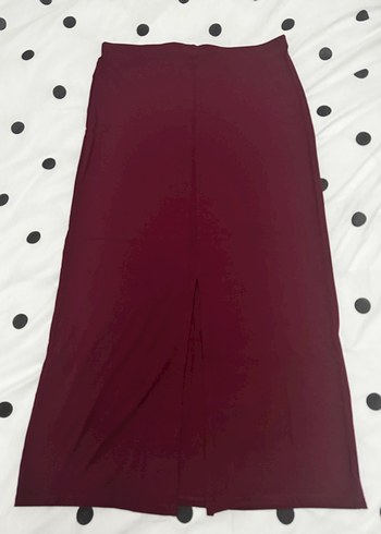 Stradivarius Etiketli Bordo Uzun Etek - Görsel 7