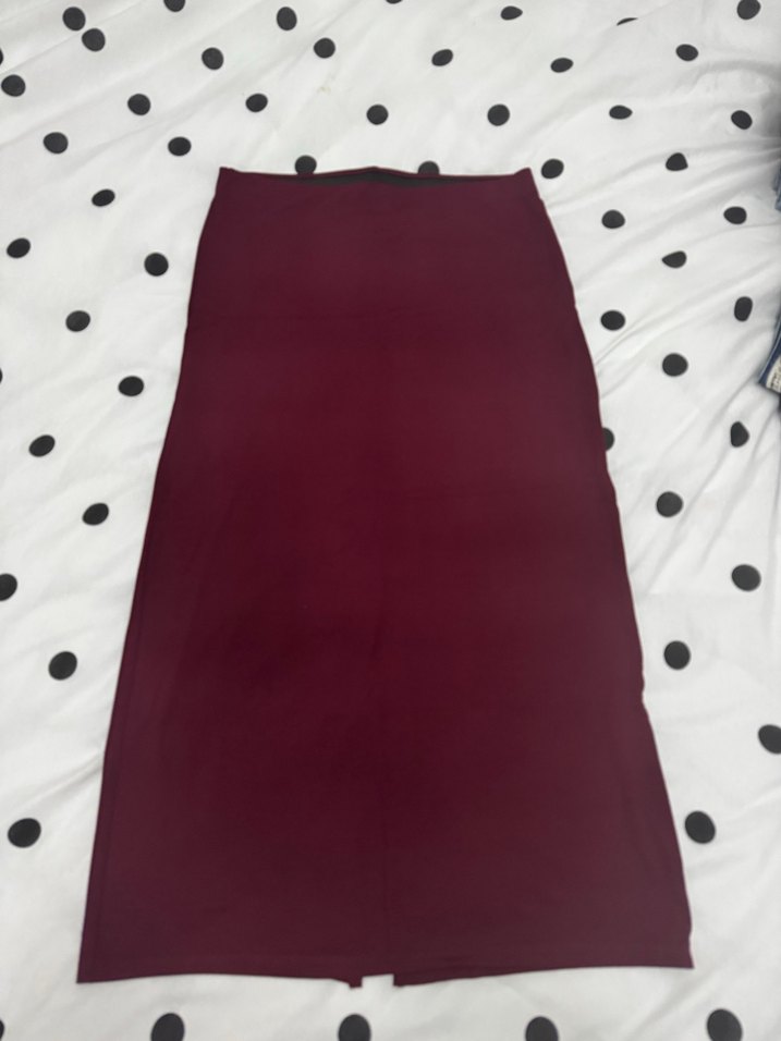 Stradivarius Etiketli Bordo Uzun Etek - Görsel 2