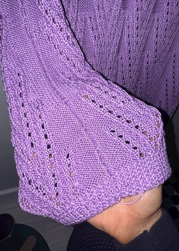 Mor Örgü V Yaka Kadın Yelek - Görsel 11