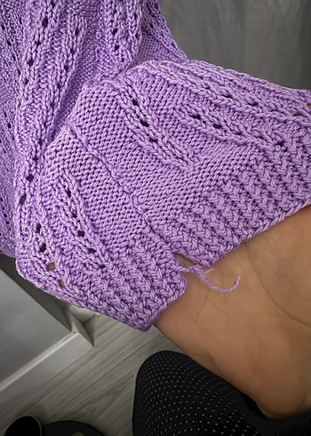 Mor Örgü V Yaka Kadın Yelek - Görsel 10