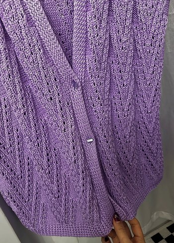 Mor Örgü V Yaka Kadın Yelek - Görsel 4