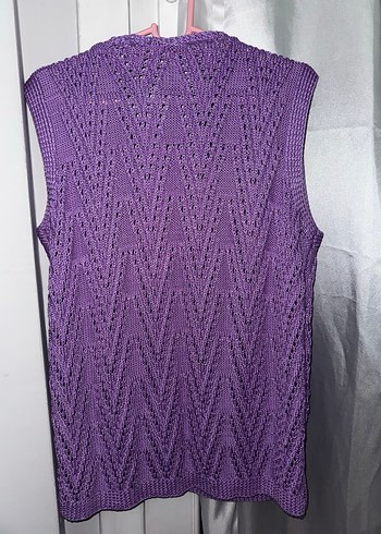 Mor Örgü V Yaka Kadın Yelek - Görsel 7