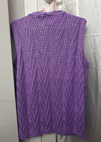 Mor Örgü V Yaka Kadın Yelek - Görsel 9