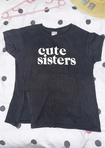 Zara Kız Çocuk Siyah Baskılı Kısa Kollu Tişört - Görsel 3