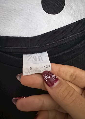 Zara Kız Çocuk Siyah Baskılı Kısa Kollu Tişört - Görsel 8