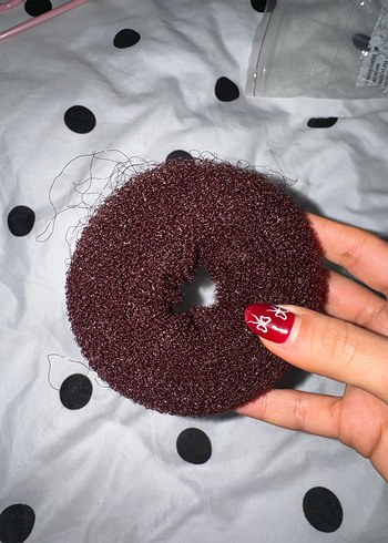 Bordo Yün Kadın Saç Aksesuarı Velcro - Görsel 3