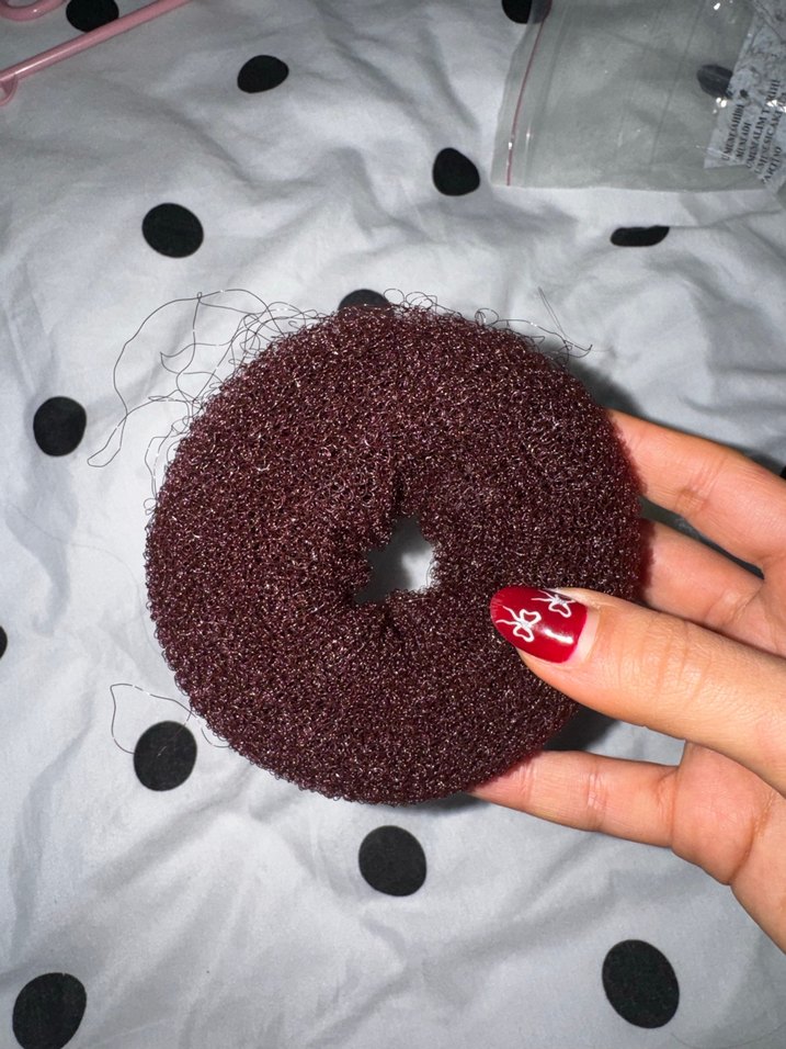 Bordo Yün Kadın Saç Aksesuarı Velcro - Görsel 3