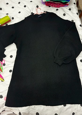 Dilvin Siyah Balon Kollu Salaş Elbise - Görsel 10