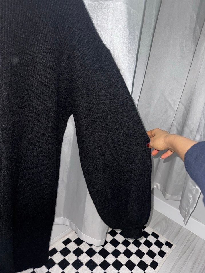 Dilvin Siyah Balon Kollu Salaş Elbise - Görsel 4