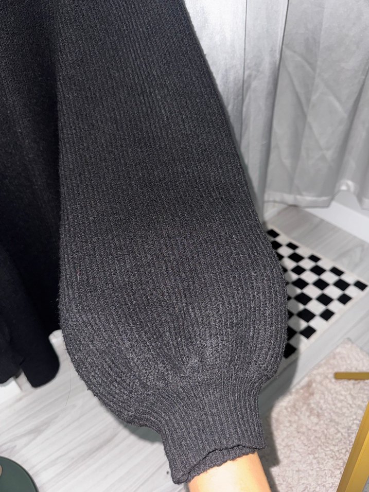 Dilvin Siyah Balon Kollu Salaş Elbise - Görsel 5