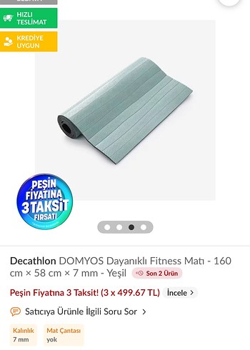 Decathlon Siyah Egzersiz Matı - Görsel 19