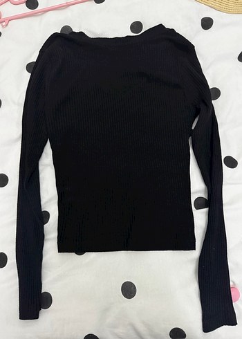 Uzun Kollu Siyah V Yaka Kadın Triko - Görsel 4