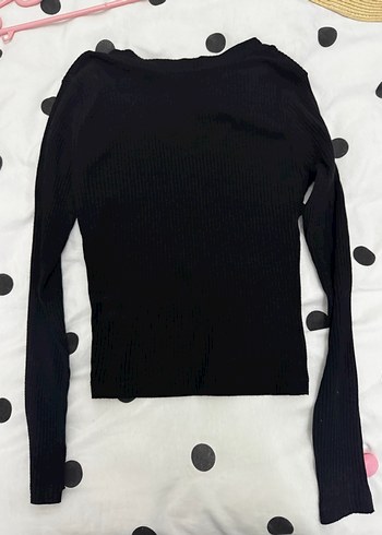 Uzun Kollu Siyah V Yaka Kadın Triko - Görsel 3