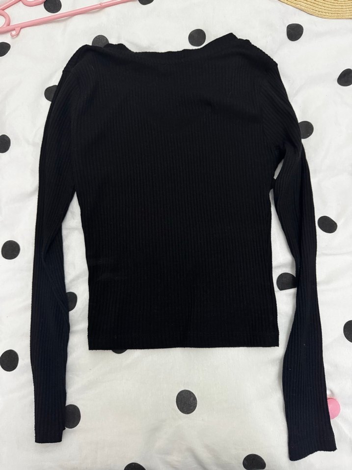 Uzun Kollu Siyah V Yaka Kadın Triko - Görsel 4